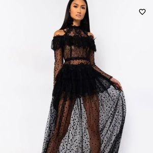 AKIRA DONT KNOW YET LONG SLEEVE MAXI DRESS